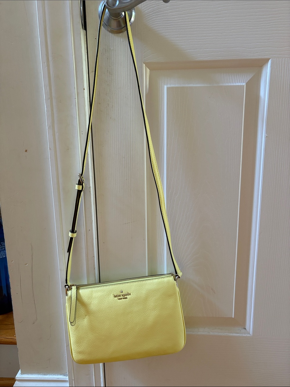 kate spade Lemon Yellow Pebbled Leather Crossbody—Never Used